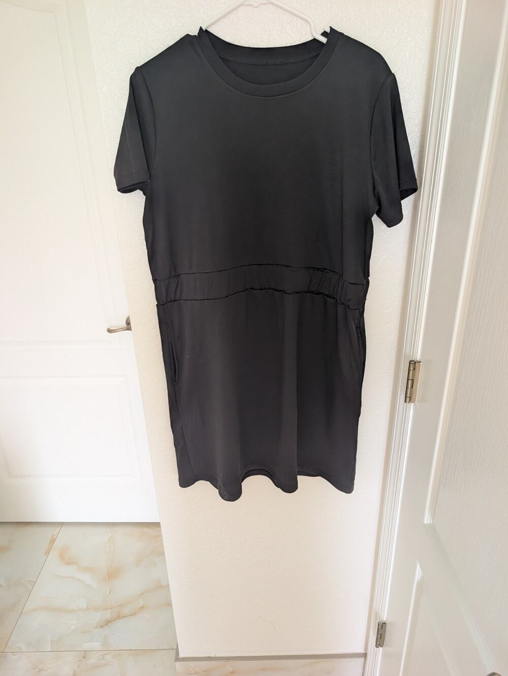 Basic Staple Black Dress with elastic waist XL, Casual, Office , Party